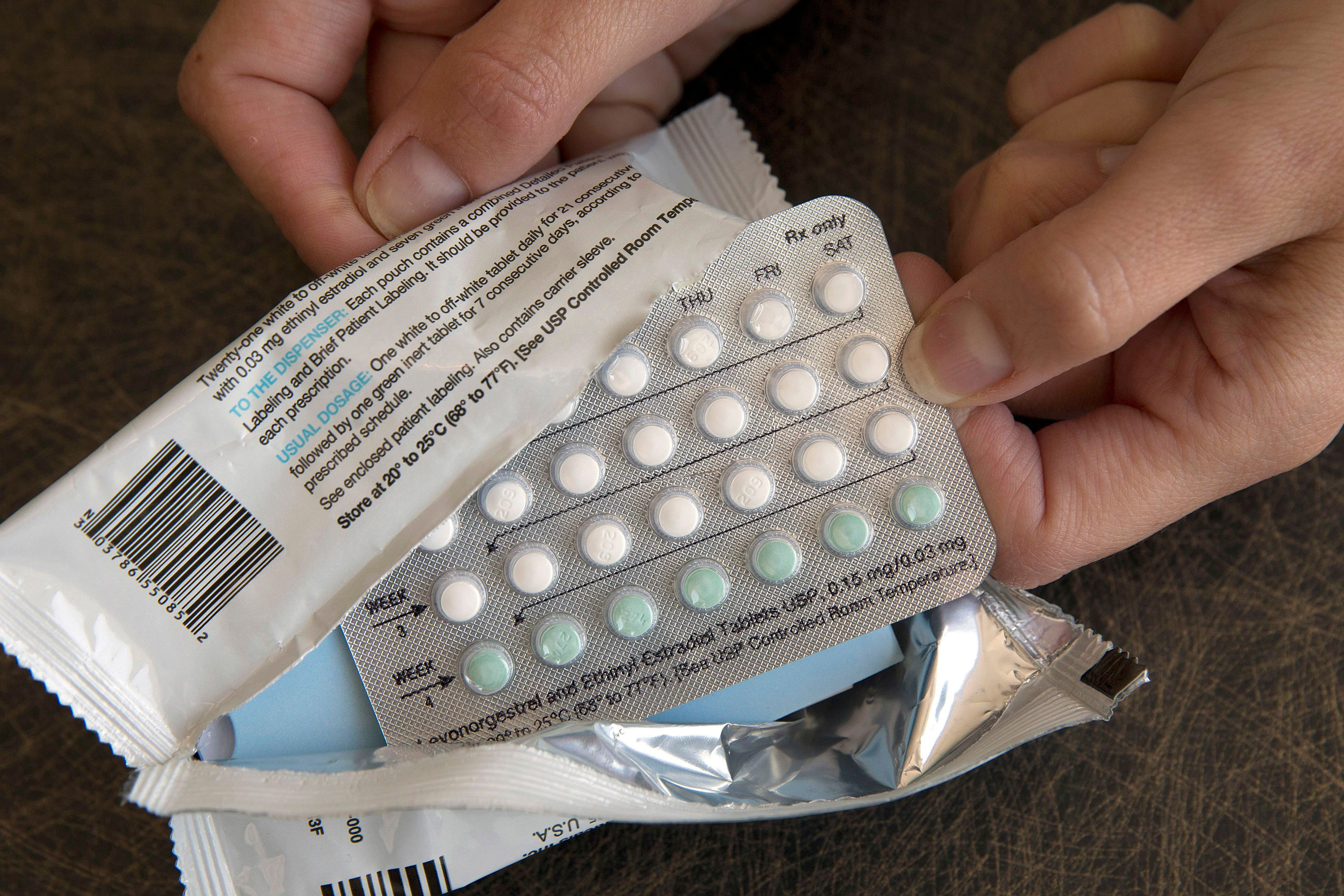 A packet of contraceptive pills