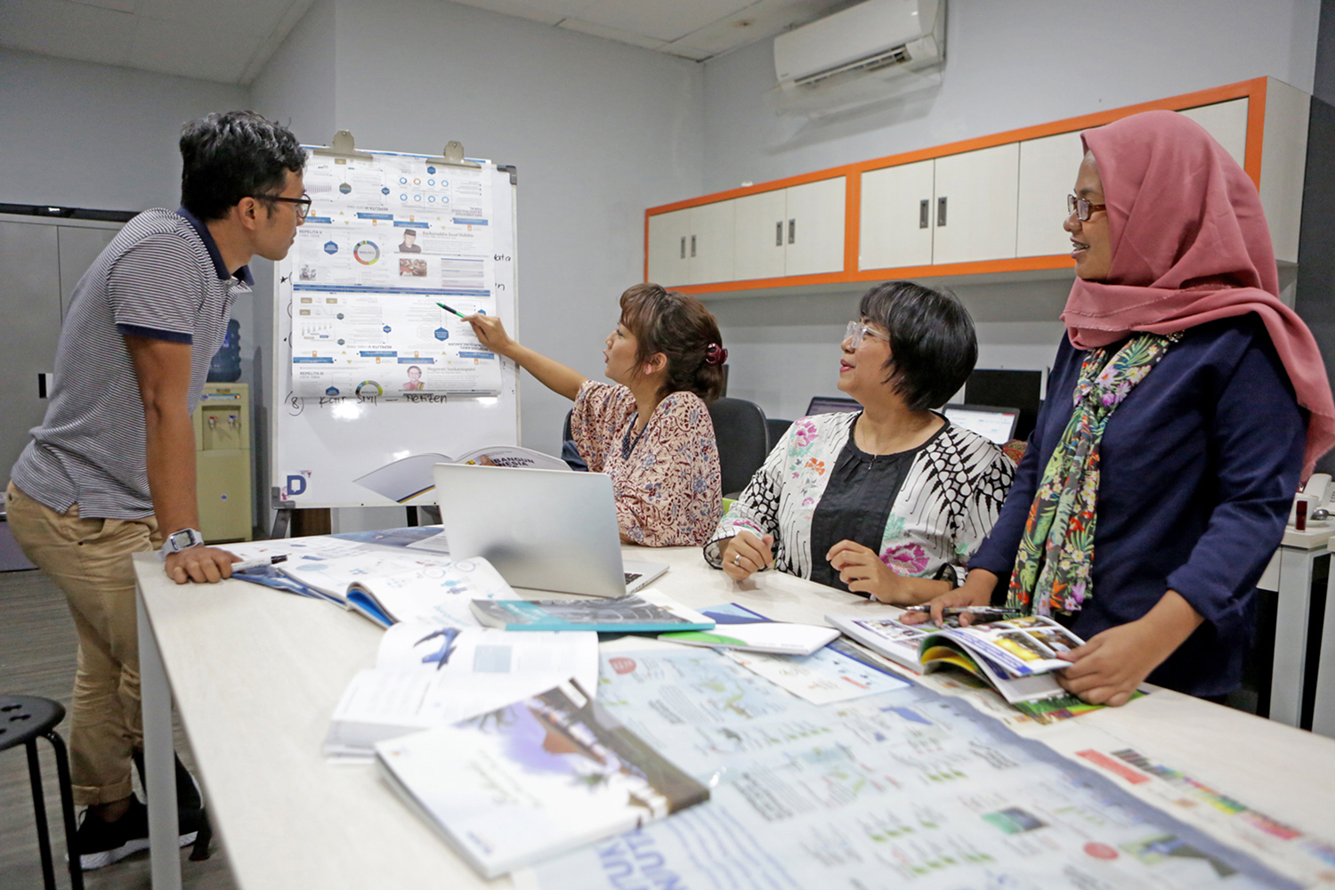 People in a meeting.